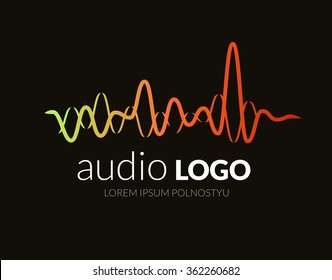 Music Logo Concept Sound Wave, Studio, Music, DJ, Audio System, Store, Party. Brand, Branding, Company, Corporate, Identity, Logotype. Clean And Modern Stylish Design