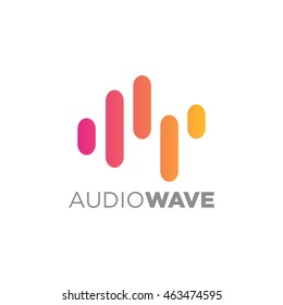 Music Logo Concept Sound Wave, Colorful Abstract Line, Audio Technology