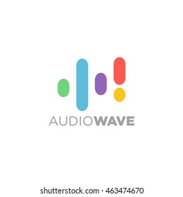Music Logo concept sound wave, Colorful Abstract Line, Audio Technology