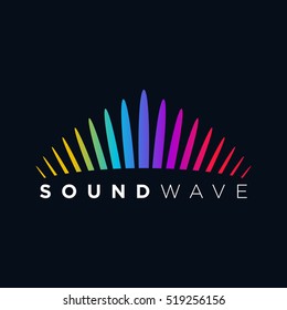 Music Logo concept Sound Wave, Audio Technology, Abstract Shape