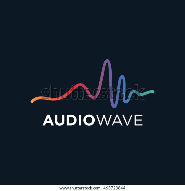 Musik Logo Konzept Schallwelle Audio Technologie Abstrakte Form Stock Vektorgrafik Lizenzfrei