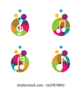 Music logo creative vector icon illustration