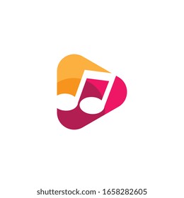 Ilustración de icono de vector creativo del logotipo de música