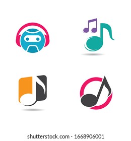 Music logo creative vector icon illustration