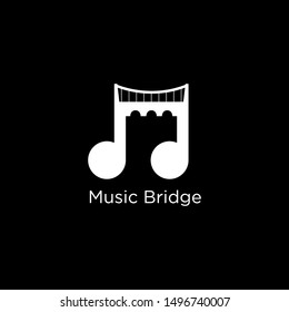Music logo design. Black isolated background. Minimalistic logo design. Creative logo. Beautiful and simple element