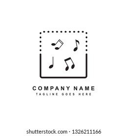 Music logo design. music icon. simple flat vector illustration.