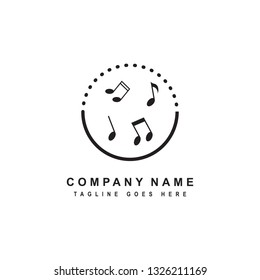 Music logo design. music icon. simple flat vector illustration.
