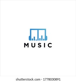 music logo design icon vector white background