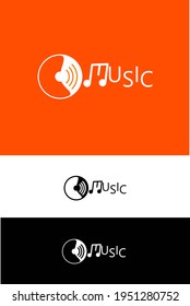 Music logo design icon vector. 