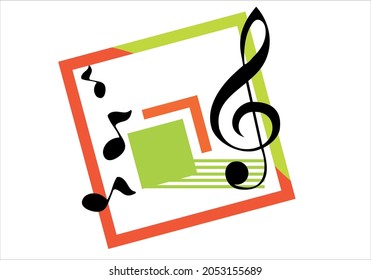 music logo design icon vector