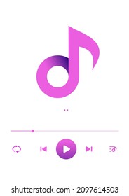 Music logo design icon vector with icon play