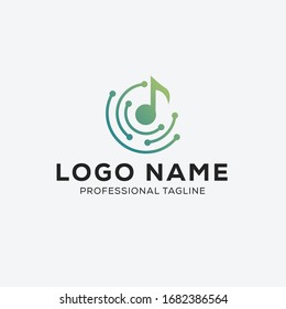 Music logo design logotype vector icon