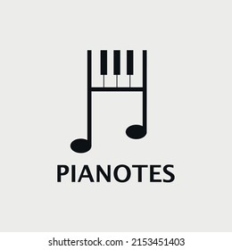 music logo design with a mix of piano and notes