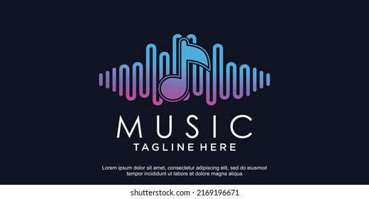 Music logo design with modern concept premium vector Premium Vector