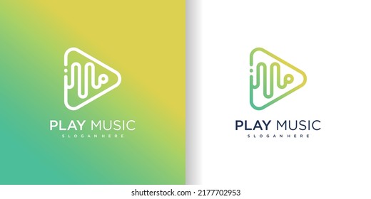 Music logo design with modern concept style Premium Vector