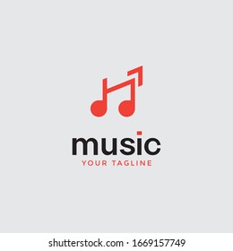 Music Logo Design Note Web Logotype. Abstract Icon Vector Sound Recording Studio, Night Party, Disco, Vocal Course, Composer, Singer Symbol