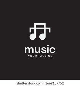 music logo design Note web logotype. Abstract icon vector Sound recording studio, night party, disco, vocal course, composer, singer symbol