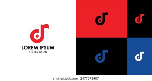 music logo design, music player logo template