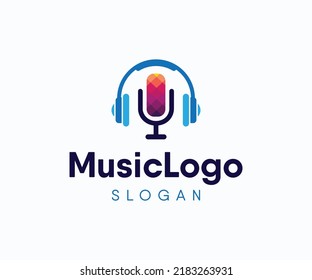 Music Logo Design. Podcast Logo Template.