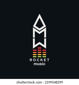 Musiklogo-Design in Raketenform