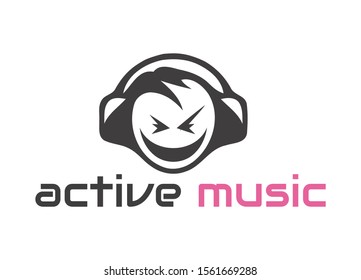 Music logo design. Music shop logo template. Vector illustration