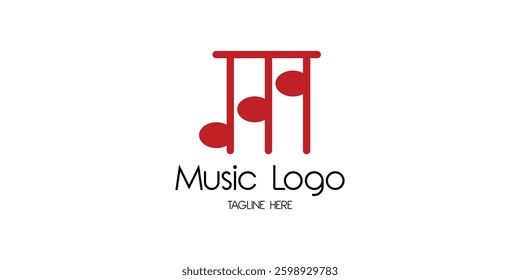 music logo design. a simple logo with a combination of musical notes and an equalizer