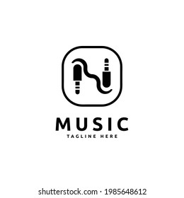 Music logo design template concept isolated on white background