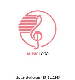 Music Logo Design Template. Music Note Sign. Musical Symbol. Creative Concept for entertainment logo
