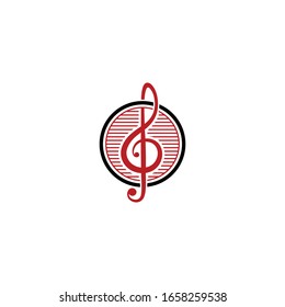 Vorlage für das Design von Musik-Logos. Musik-Hinweis Unterschreiben. Musikalisches Symbol. Kreatives Konzept für das Unterhaltungslogo