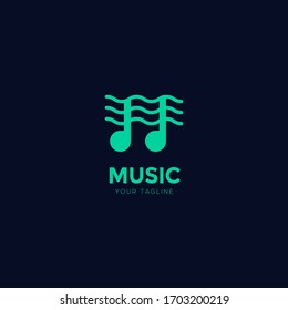 music logo design template vector