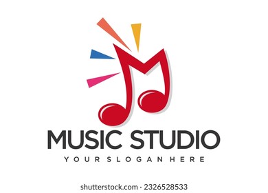 Music logo design template. vector illustration