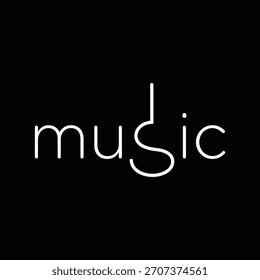 design de logotipo de música, tipografia texto música ícone gráfico, símbolo de guitarra ícone vetor