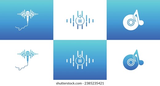 Music logo design unique concept with equalizer Premium Vector