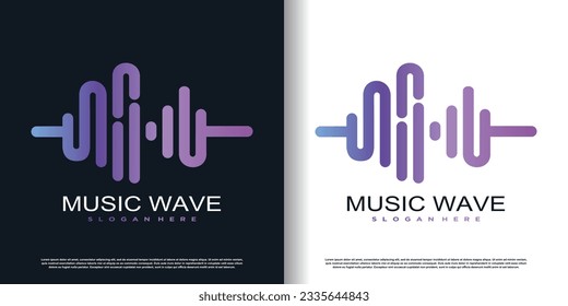 Vector de diseño de logotipo musical con concepto creativo vector premium