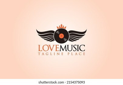 music logo design vector illustration.