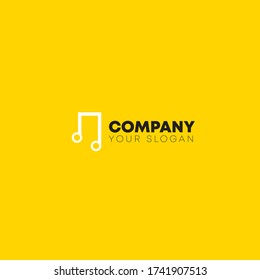 music logo design with yellow background