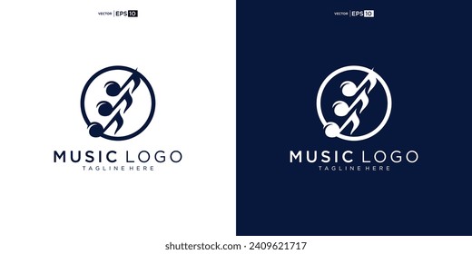 music logo element for Sound recording studio, vocal course, composer, singer karaoke music logo design