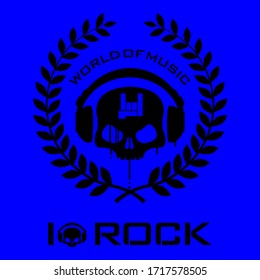 Music logo emblems for stickers, T-shirts, and for posters