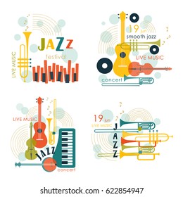 Music logo. Music festival, concert poster. Vector.