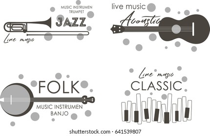 Music logo. Music festival, concert poster. Vector.