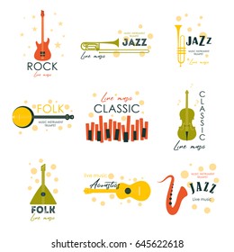 Music logo. Music festival, concert poster. Vector.