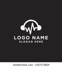 Music logo. Flat design logo template