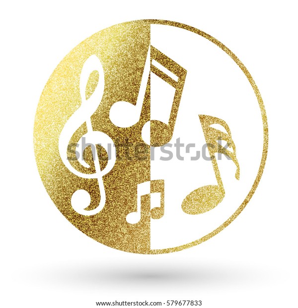 Music Logo Gold Stock Vector Royalty Free