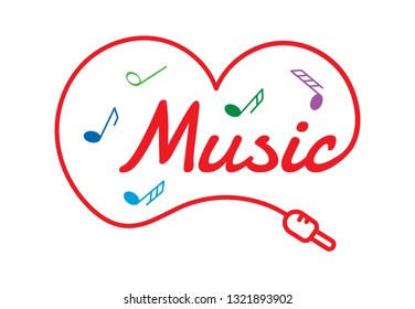 music logo. music with headphone