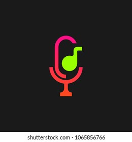 Music Logo Icon Design Template. Vector Illustration