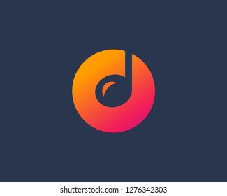 Music logo icon design template elements with letter O