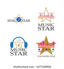  music logo and icon design template
