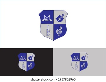 Plantilla de imagen vectorial de diseño de iconos o logotipo de música