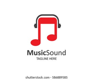 Music Logo Icon Template With headset
