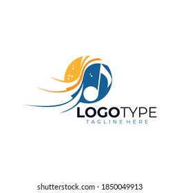music logo icon vector isolated